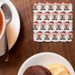 Shiba Inu Hundras Julstjärnor Underlägg Papper Kvadrat