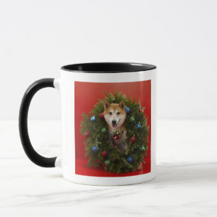 Shiba Inu hundsitta i julkran Mugg