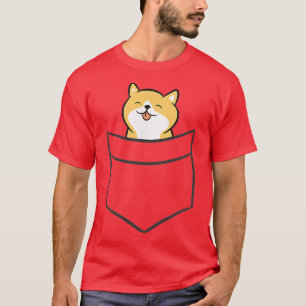 Shiba Inu i en pocket Cute Pocket Shiba Inu T Shirt
