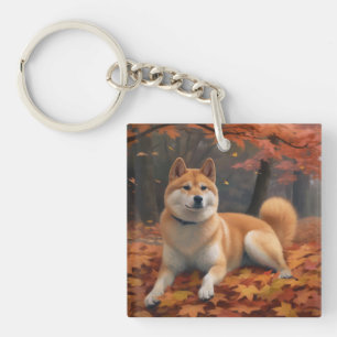 Shiba Inu i höstlöv Fall Inspirerar