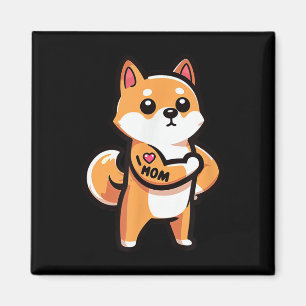 Shiba Inu I Kärlek Mamma Rolig hund Tattoo Magnet