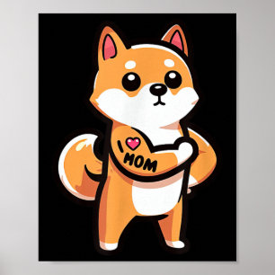 Shiba Inu I Kärlek Mamma Rolig hund Tattoo Poster