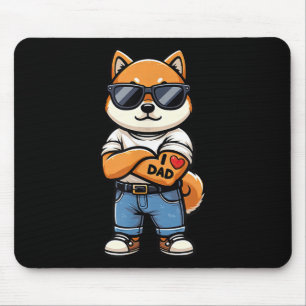 Shiba Inu I Kärlek Pappa Rolig hund Tattoo Musmatta