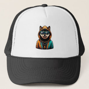 Shiba Inu i Streetwear-hoodie Keps