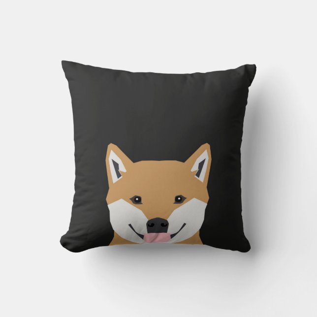 Shiba Inu - illustration av söt hund för sällskaps Kudde (Framsida)