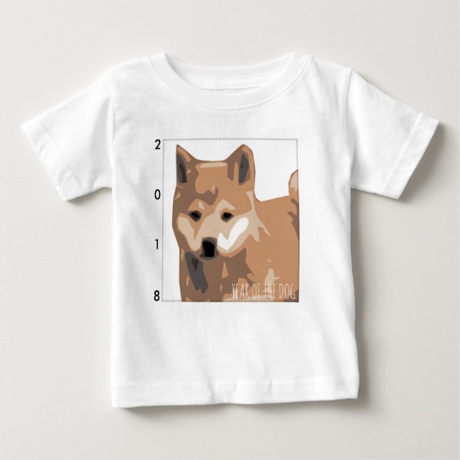 Shiba Inu Illustration Hund År 2018 Baby T Tee (Framsida)