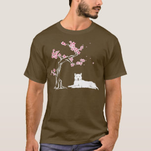 Shiba Inu Japansk Cherry Blommar Sakura T-Shirt