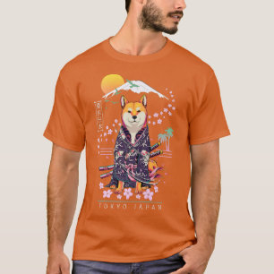 Shiba Inu Japanska Aesthetic Sakura Cherry Bloss T Shirt