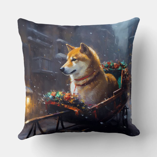Shiba Inu jul - högsäsong Kudde (Baksida)