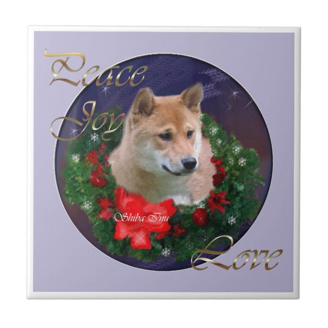 Shiba Inu jul Kakelplatta (Framsidan)