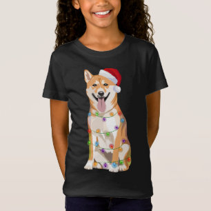 Shiba Inu jul Ljus Julafton Hund älskare Santa Ha T Shirt
