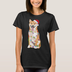 Shiba Inu jul Ljus Julafton Hund älskare Santa Ha T Shirt