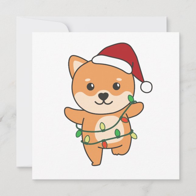 Shiba Inu jul Winter Cute Hundar Julkort (Framsida)