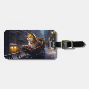 Shiba Inu Julfirande Säsong Bagagebricka