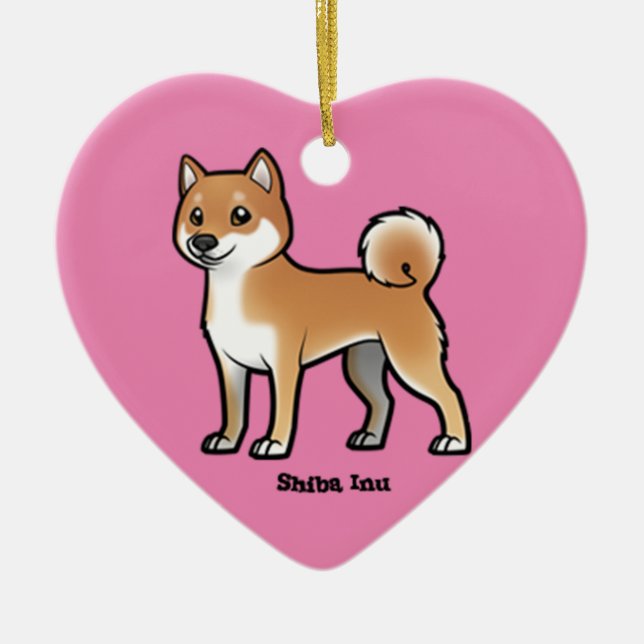 shiba inu julgransprydnad keramik (Framsidan)