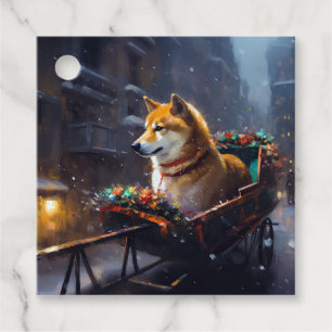 Shiba Inu Julhögtiden Gåvor Etiketter