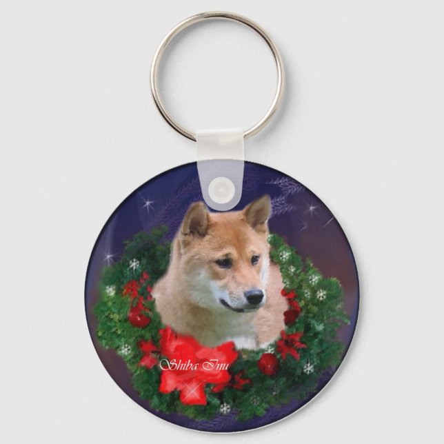 Shiba Inu julklappar Nyckelring (Framsida)
