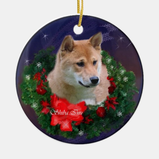 Shiba Inu julklappar Ornament (Framsidan)