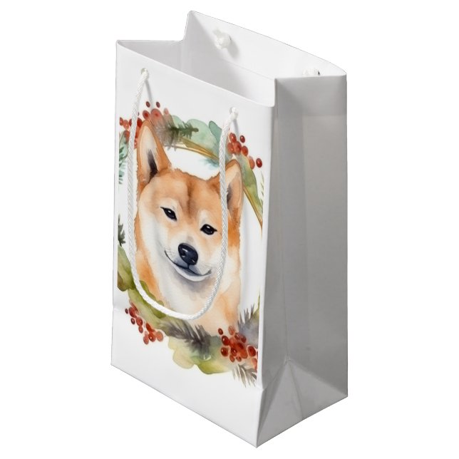Shiba Inu-julkrans Festive Valp (Framsidan Vinklad)
