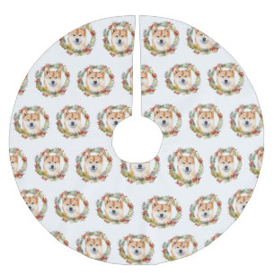 Shiba Inu-julkrans Festive Valp Julgransmatta Borstad Polyester