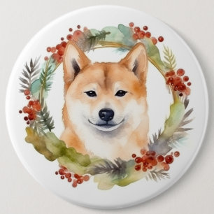 Shiba Inu-julkrans Festive Valp Knapp