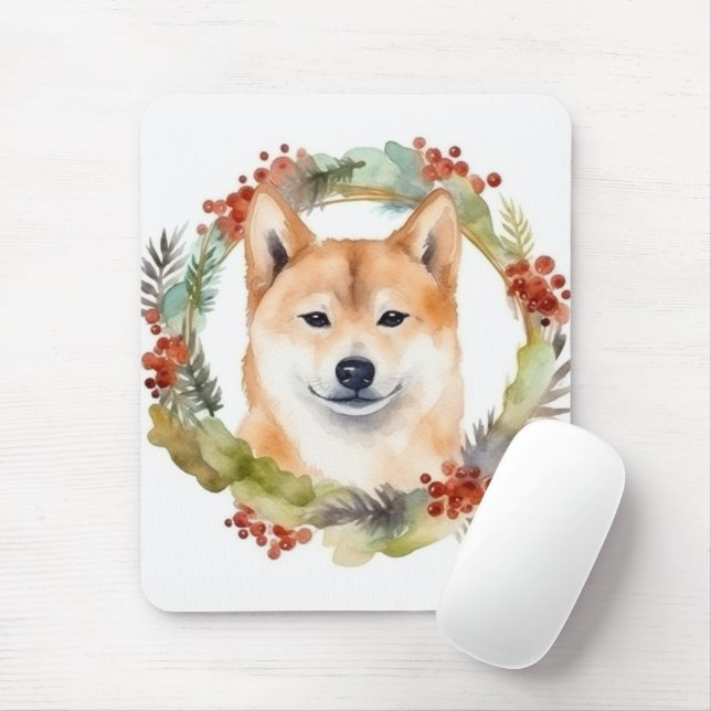 Shiba Inu-julkrans Festive Valp Musmatta (Med mus)