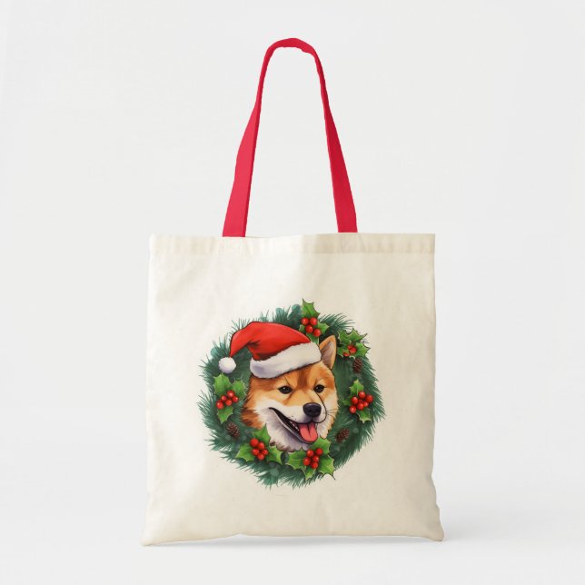 Shiba Inu-julkrans tandkrans Bag Tygkasse (Framsidan)