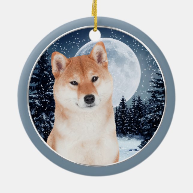 Shiba Inu julprydnad Julgransprydnad Keramik (Baksidan)