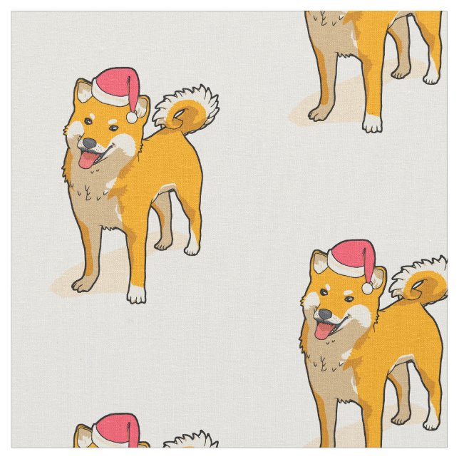 Shiba Inu Jultomten Hund jul Tyg (Närbild)