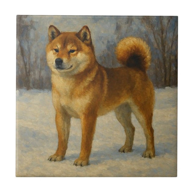 Shiba Inu Kakelplatta (Framsidan)