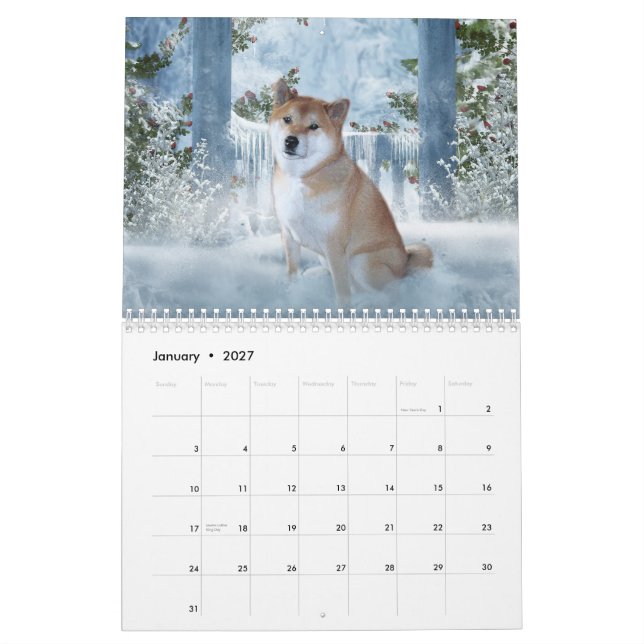 Shiba Inu kalender (Jan 2027)