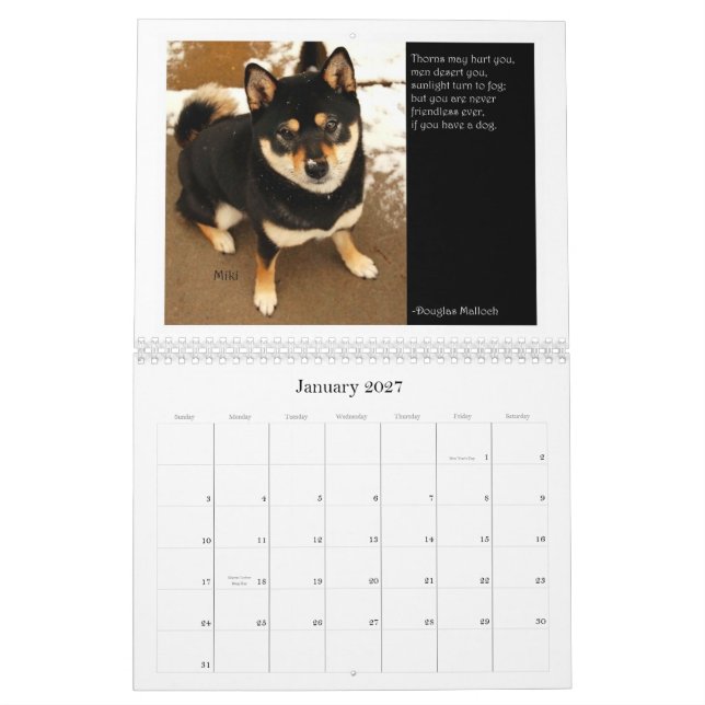 Shiba Inu kalender 2012 (Jan 2027)
