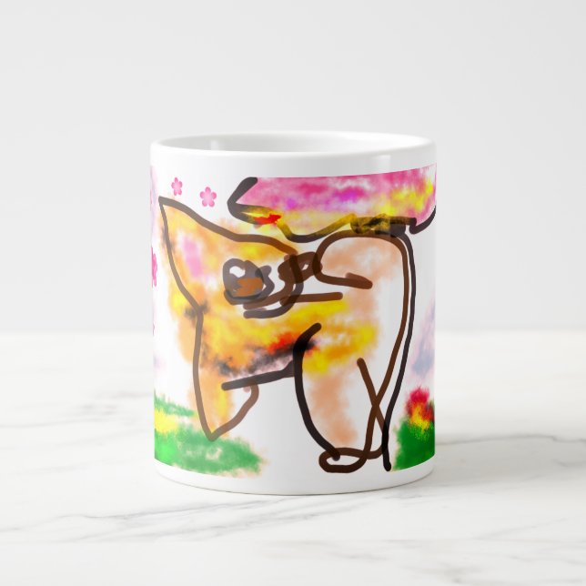Shiba Inu Kärlek Jumbo Mugg (Framsidan)