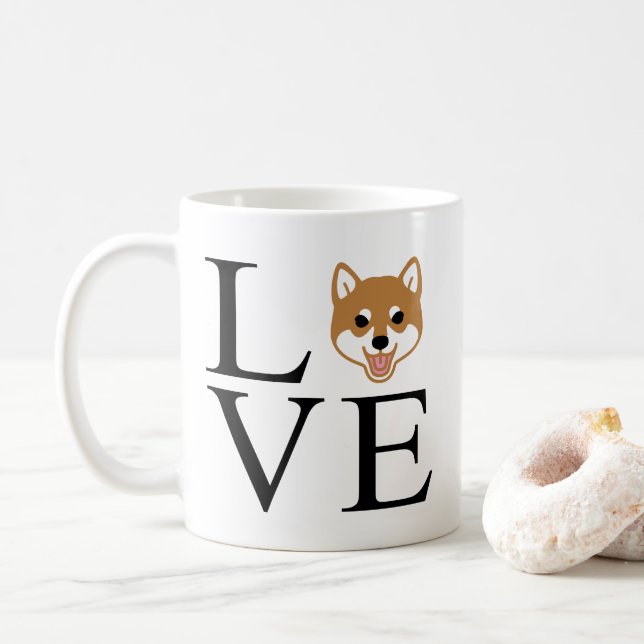 Shiba Inu kärlek Kaffemugg (Med munk)