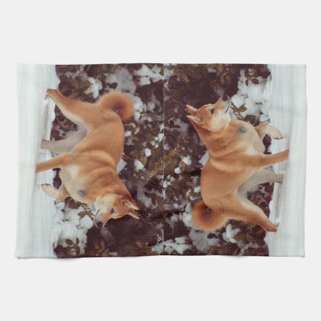 Shiba Inu Kitchen Towels Kökshandduk (Horisontell)