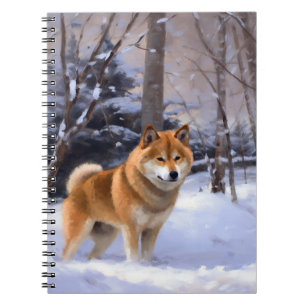 Shiba Inu Låt Det Snöa Jul Anteckningsbok