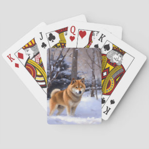 Shiba Inu Låt Det Snöa Jul  Casinokort