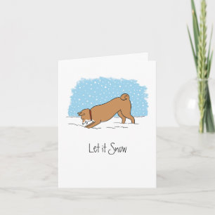 Shiba Inu Låt det snöa - Lycklig Hund jul Julafton Helgkort