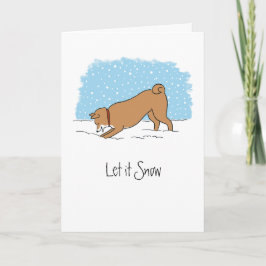 Shiba Inu Låt det snöa - Lycklig Hund jul Julafton Helgkort