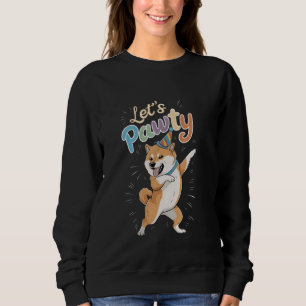 Shiba Inu Låt oss Pawty Födelsedagsfest Hund älska T Shirt