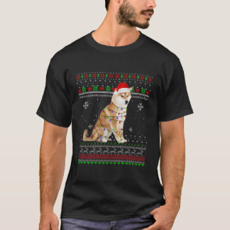 Shiba Inu Ljus Funny jul Pajama Gift Julafton T Shirt