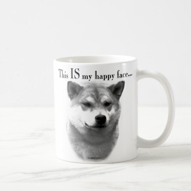 Shiba Inu Lycklig Ansikte Kaffemugg (Höger)