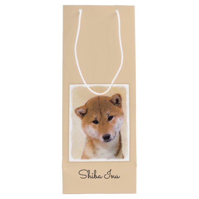 Shiba Inu-målning (röd) - Original Hund Art (Baksidan)