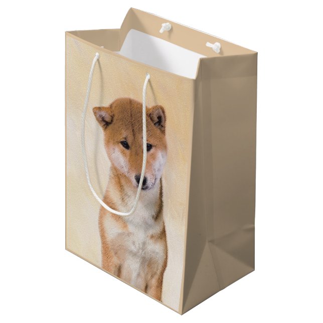 Shiba Inu-målning (röd) - Original Hund Art (Framsidan Vinklad)