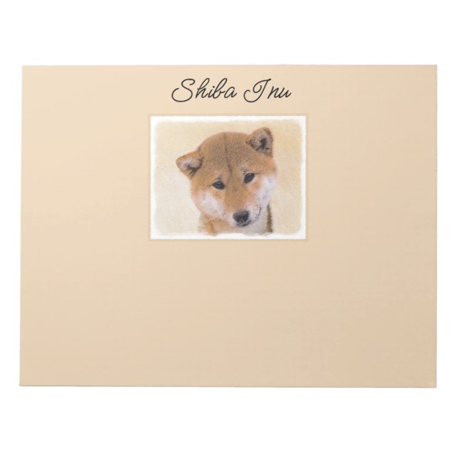 Shiba Inu-målning (röd) - Original Hund Art-anteck Anteckningsblock (Framsida)
