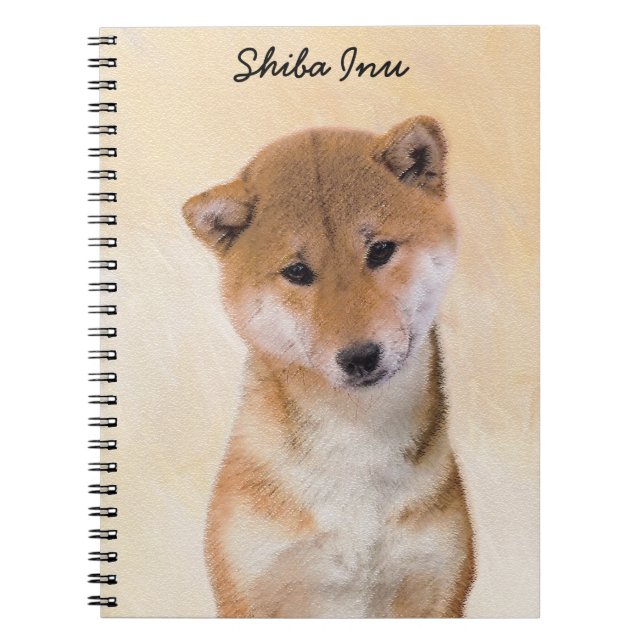 Shiba Inu-målning (röd) - Original Hund Art Anteckningsbok (Framsidan)