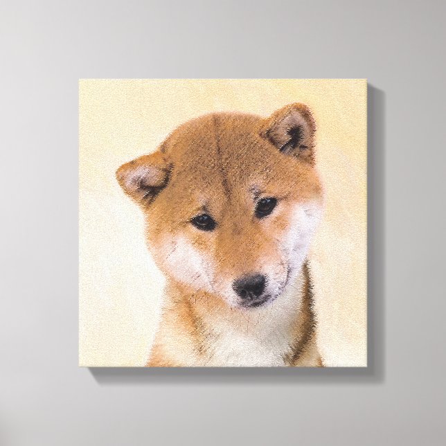 Shiba Inu-målning (röd) - Original Hund Art Canvastryck (Framsida)