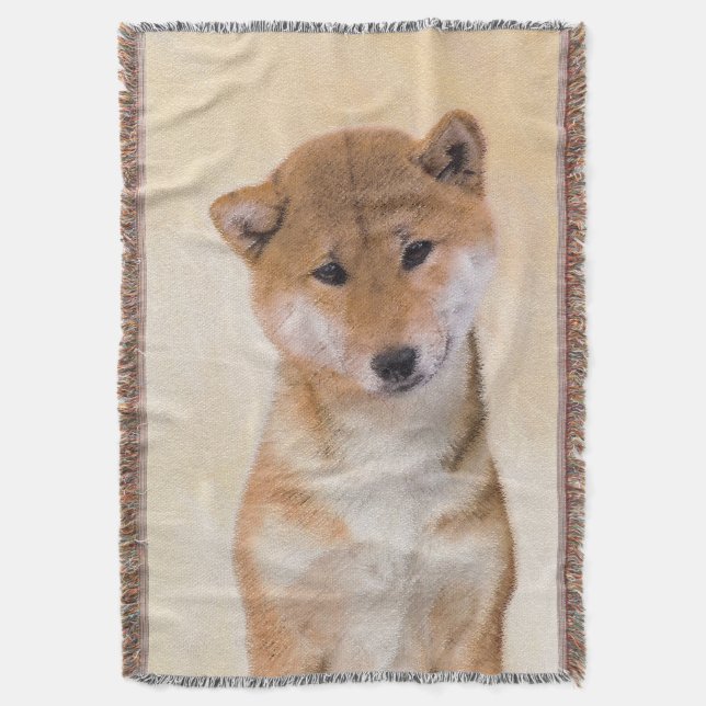Shiba Inu-målning (röd) - Original Hund Art Filt (Framsidan Vertikal)