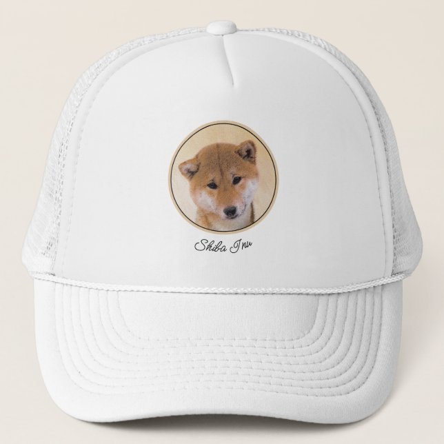 Shiba Inu-målning (röd) - Original Hund Art Keps (Framsida)