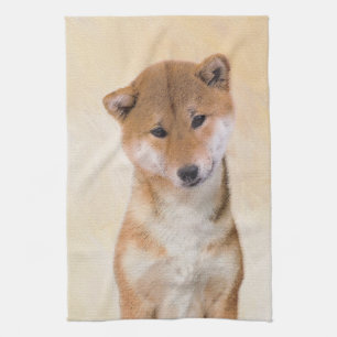 Shiba Inu-målning (röd) - Original Hund Art Kökshandduk